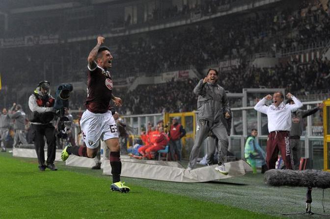La gioia di Bellomo al primo gol in serie A. Ap